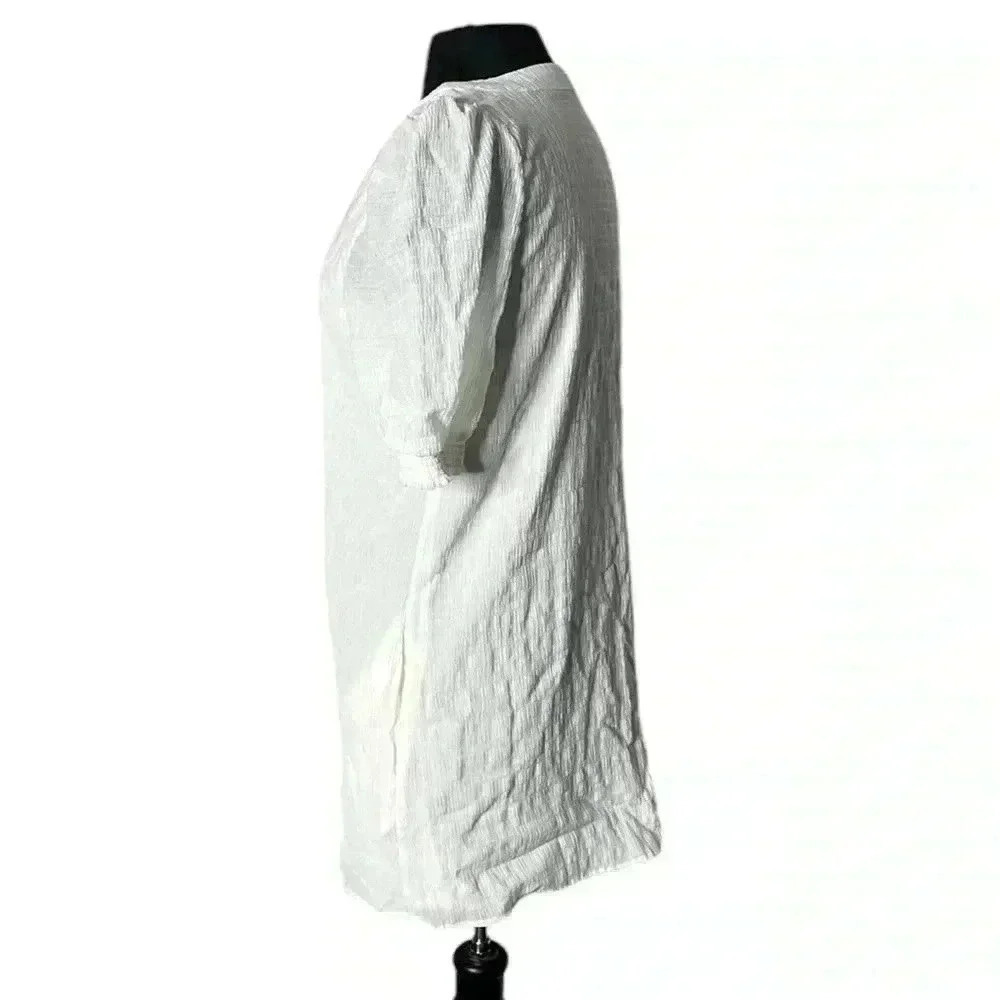 BB Dakota by Steven Madden White Lined Field of Gold Mini Shift Dress Size M - Picture 8 of 10